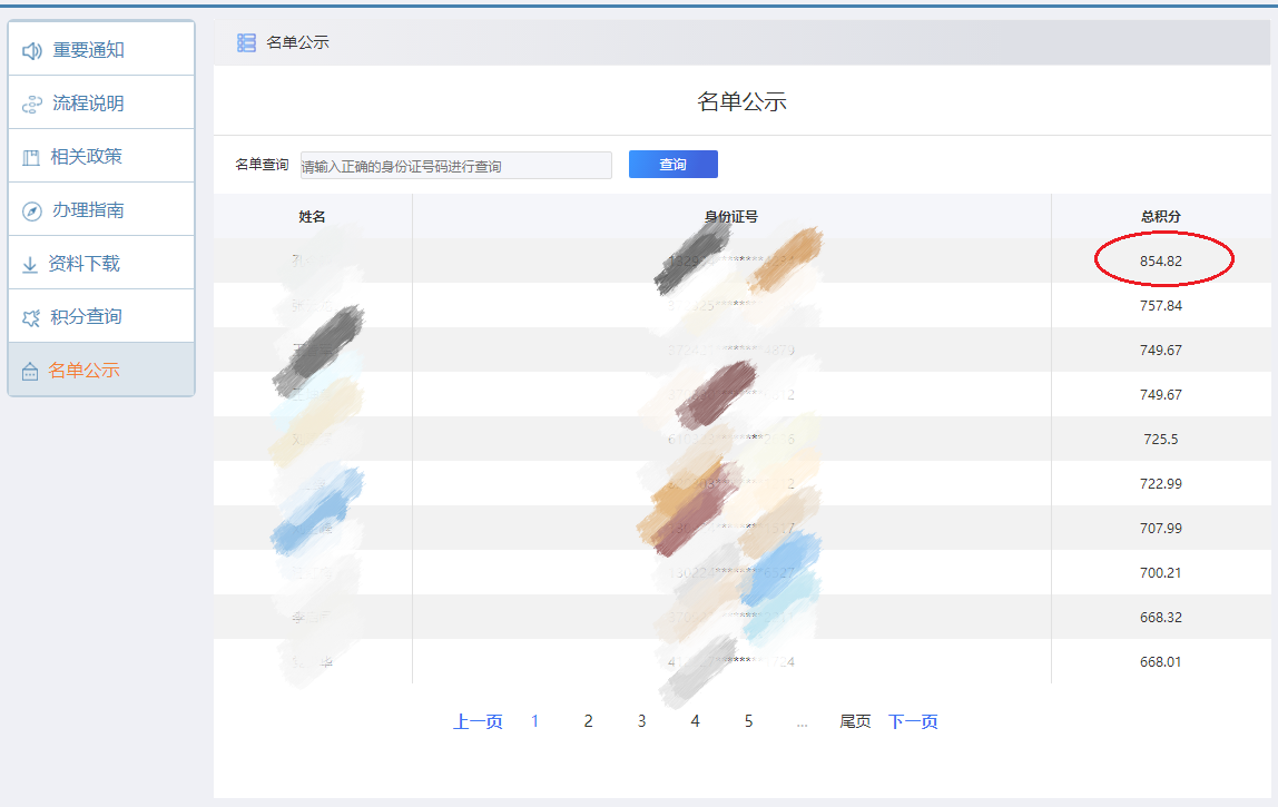 2021年第二期居住证积分落户名单