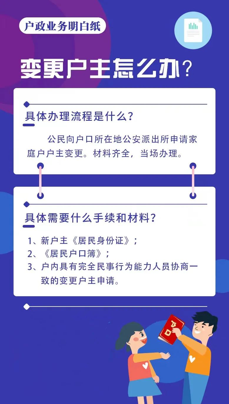 天津落户政策：户政明白纸丨变更户主怎么办？