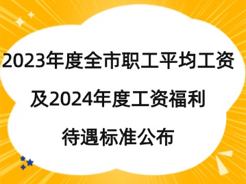 2023年度全市职工平均工资及2024年度工资福利待遇标准公布