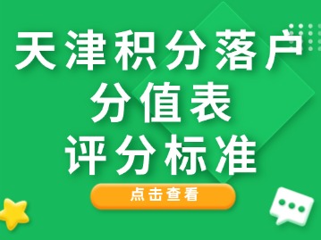 2024年第二期天津积分落户分值表：评分标准